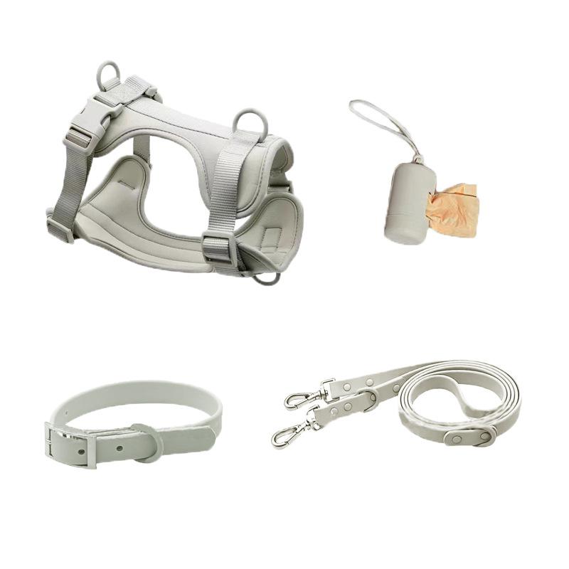 Luxury Fashionable Silicone Dog Harness Set Waterproof Puppy PVC Pet Collar Leash for Training Walks Personalized