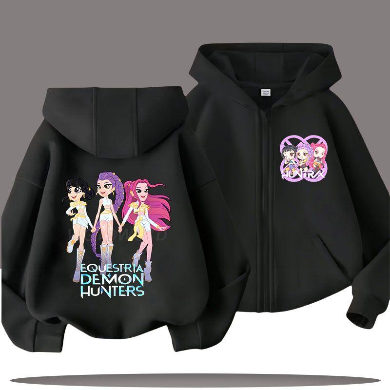 KPop Demon Hunters Zipper Hoodies for Boys and Girls, Children's Fashion Sweatshirts