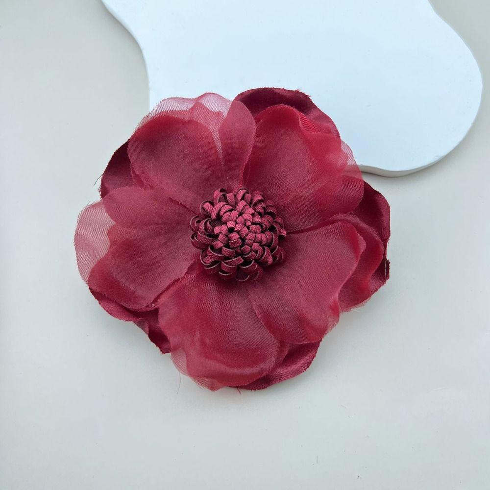 Camellia Sinensis Camellia Flower Brooch Fabric Art Flower Brooch Party Costume Decoration Woman
