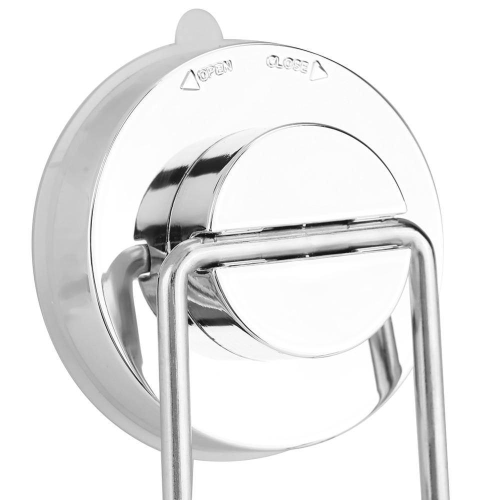 ABS Material Wall Hooks Stainless Steel Double Hanger Hooks Vacuum Suction Hooks For Shower
