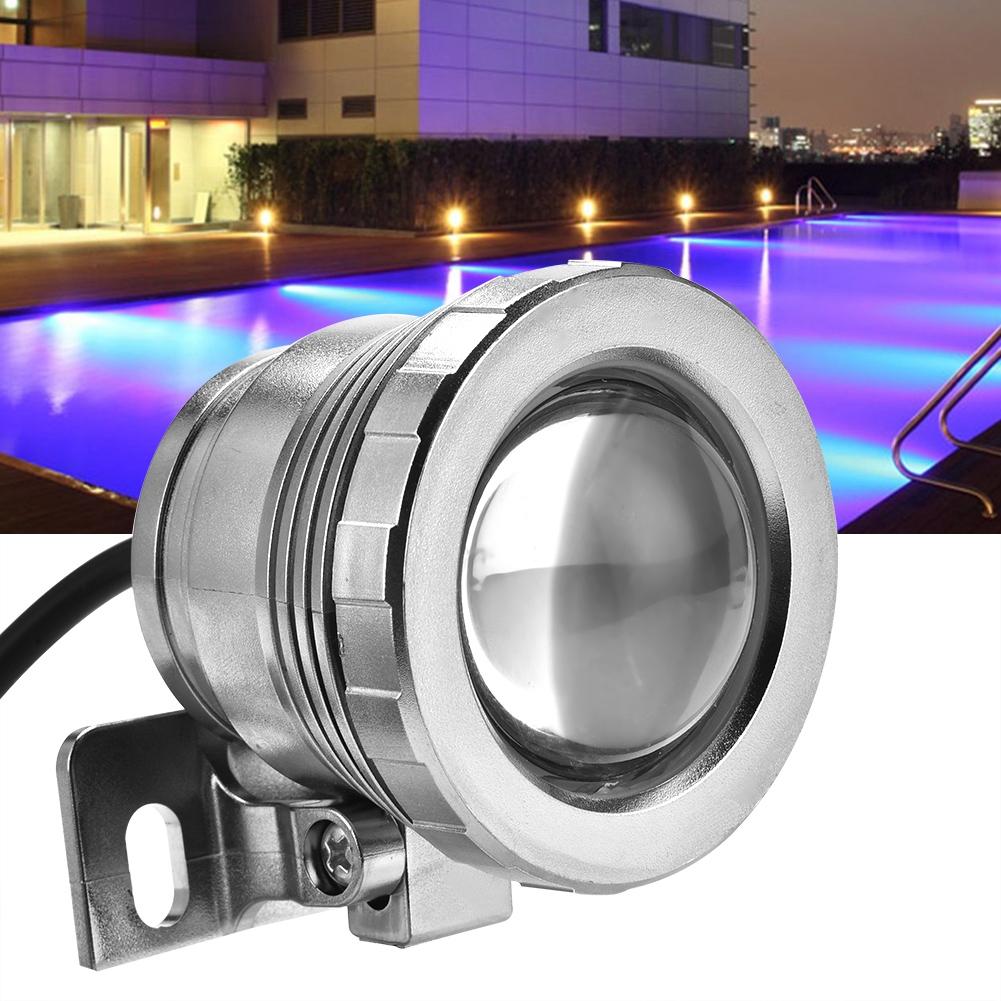 12 В 5 Вт RGB водонепроницаемый светодиодный прожектор для аквариума, бассейна, сада, подводного, серебристого цвета