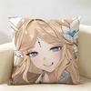 Cartethyia Cute Wuthering Cushion Cover Natural Linen Organic Fabric DoubleSided Printing Room Sofa Decor Pillow Case