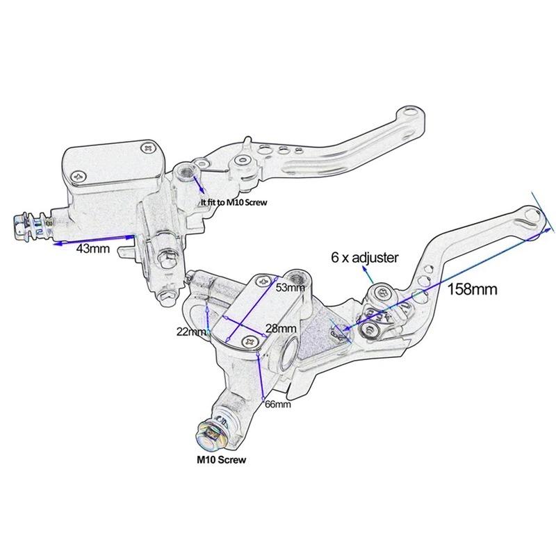 22mm 7/8 Motorcycle Handlebar Master Cylinder Levers Brake Hydraulic Clutch Pump for Honda SH 125 Yamaha Aerox Kawasaki Pitbike