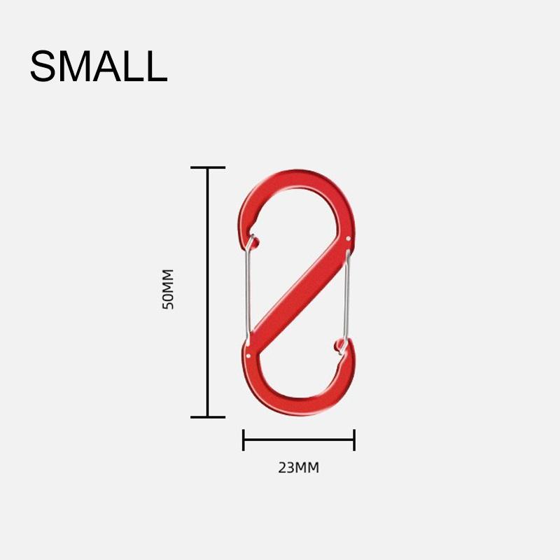 S-образный двойной карабин, брелок, замки-молнии для рюкзаков, карабин, скользящий замок, алюминиевый сплав, большой, средний, маленький карабин для кемпинга