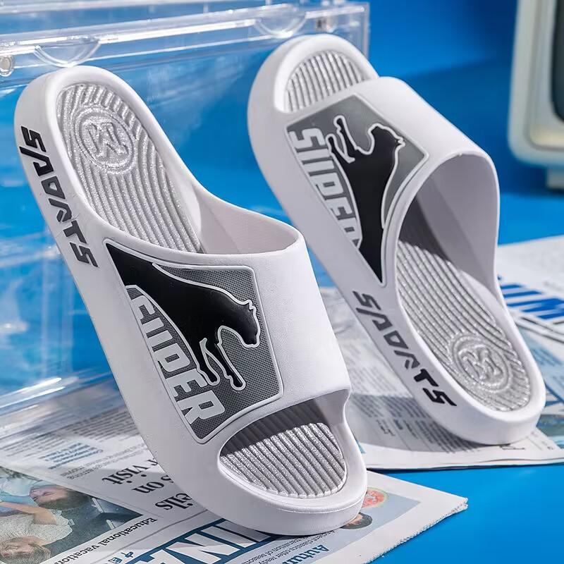 Новые тапочки, мужские летние спортивные уличные нескользящие домашние сандалии для ванной комнаты и спортивные тапочки, мужские шлепанцы