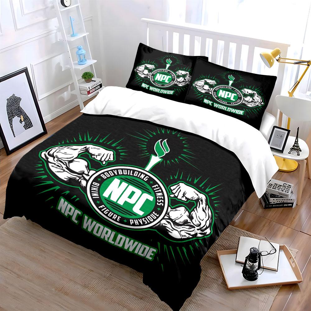 NPC Bodybuilding Design Bedding Duvet Cover Set Duvet Cover Pillowcases (1*Duvet Cover 2*Pillowcases, without duvet insert)