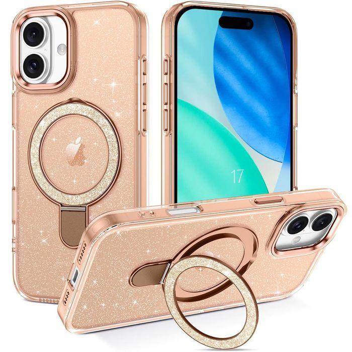 Coque de Protection - BOOLING - pour iPhone 17 - Silicone et PC avec Cercle Magnétique - Doré