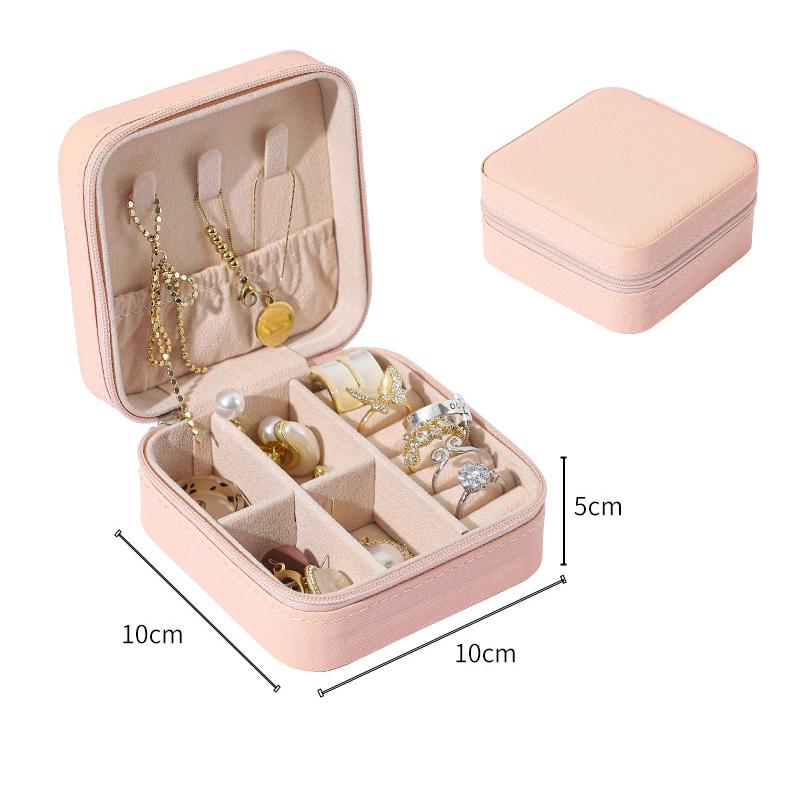 Мини-органайзер для ювелирных изделий, портативная шкатулка для ювелирных изделий, дисплей для путешествий, ювелирные изделия на молнии, серьги, ожерелье, кольца, коробки для хранения