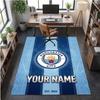 Crystal Velvet Rug Manchester City Print Custom Name Text Floor Mat Home Decor