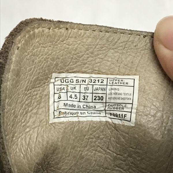 UGG Замшевые ботильоны на коротком каблуке с овчиной Бежевый Размер US6 23.0см(ИСПОЛЬЗОВАЛ)
