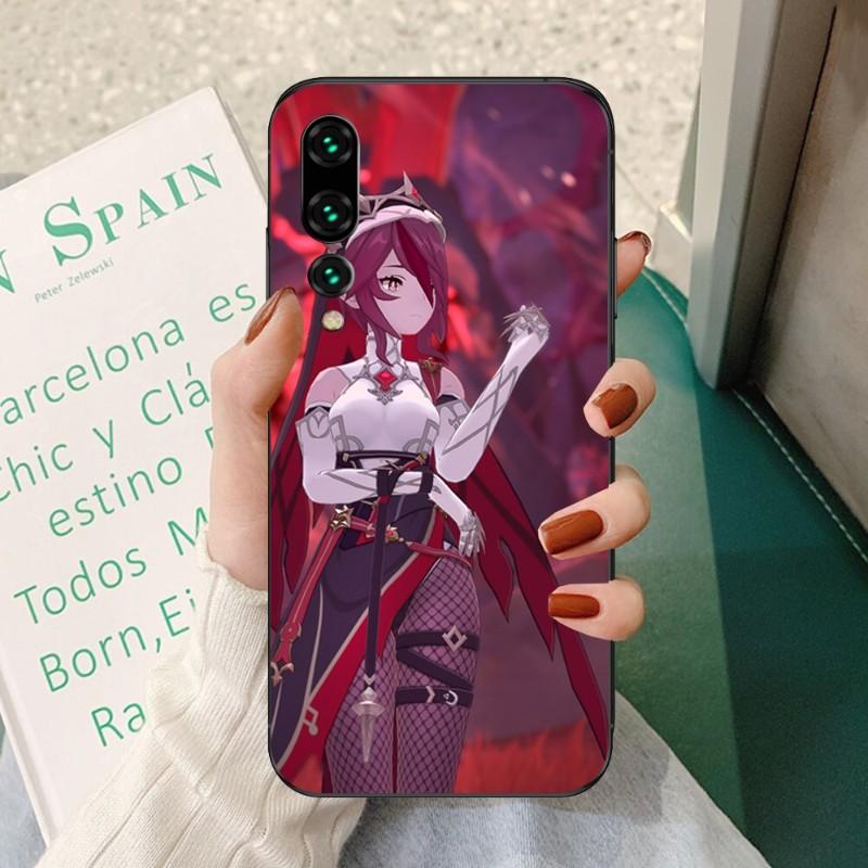 Чехол для телефона Rosaria Genshin Impact для Huawei P50 P40 P30 Pro Lite P Smart 2021 2019 Magic 3, мягкий черный чехол для телефона