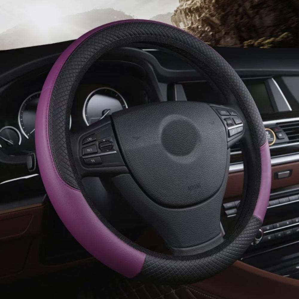 PU Leather Steering Wheel Cover Anti Slip Steering Cover Car Interior Decoration