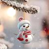 Деревянные рождественские украшения в виде снеговика, мультяшный снеговик в шляпе и шарфе, украшение на рождественскую елку для зимнего фермерского праздника