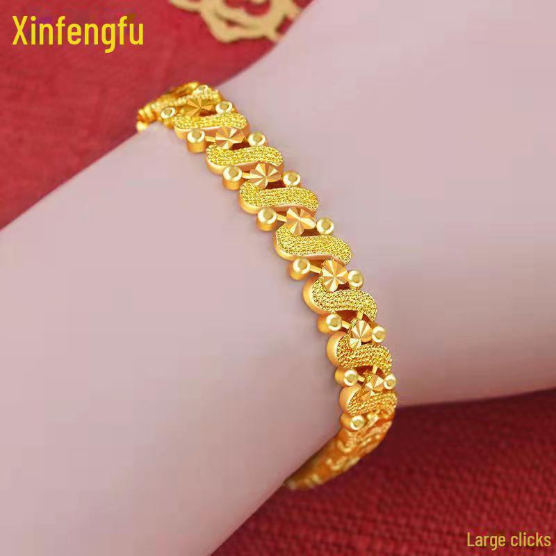 Gold-Plated Women's Lucky Bead Bracelet - Versatile Love and Fortune Jewelry for Couples