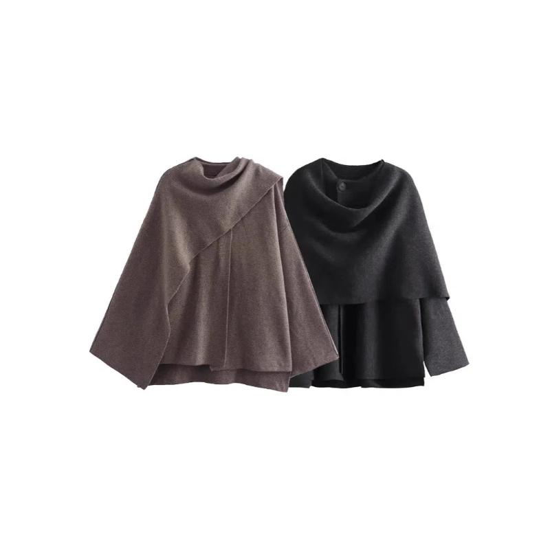 Новый асимметричный шарф, короткая накидка, вязаное пальто, куртка