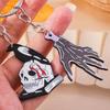 2 Pcs Skull Keychain Halloween Ghost Claws Key Ring Pendants for Men Women Handbag Decor Charms DIY  key Chain Jewelry Gifts