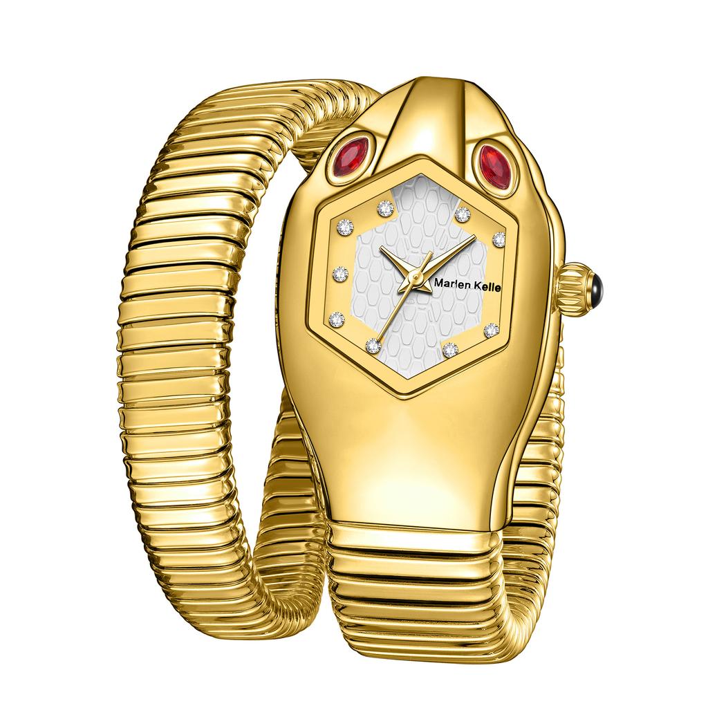 Часы Женские Роскошные Бриллиантовые Уникальной Формы Змеи Водонепроницаемые Кварцевые Женские Часы Часы