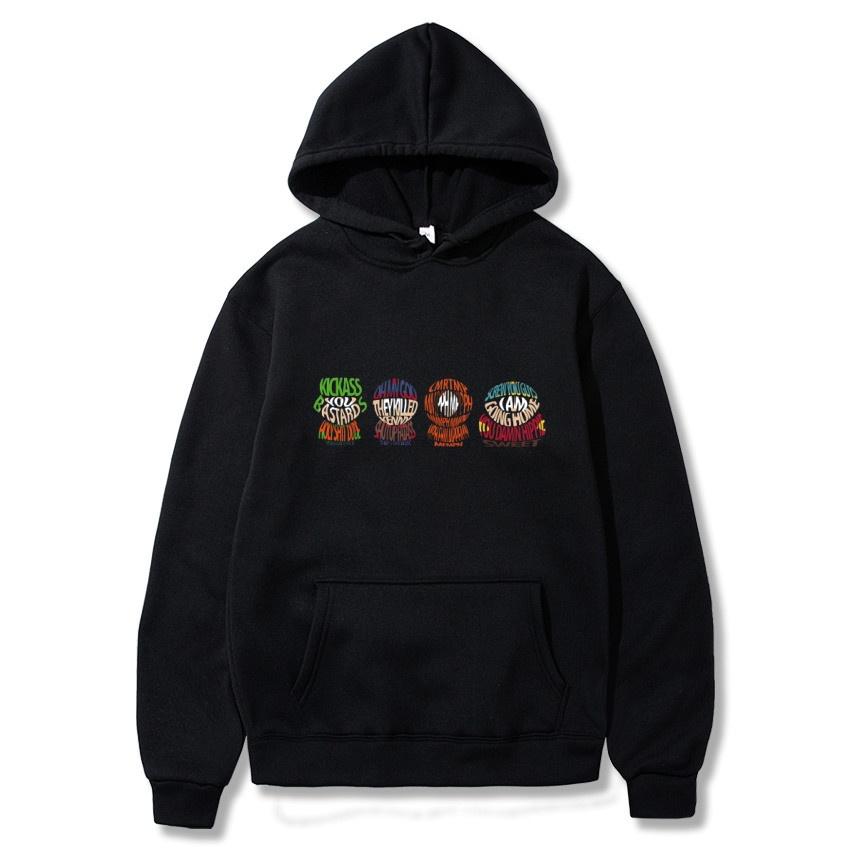 Худи с аниме-принтом South Park Модное теплое пальто Мужская осенне-зимняя толстовка Уличная черная толстовка с длинным рукавом
