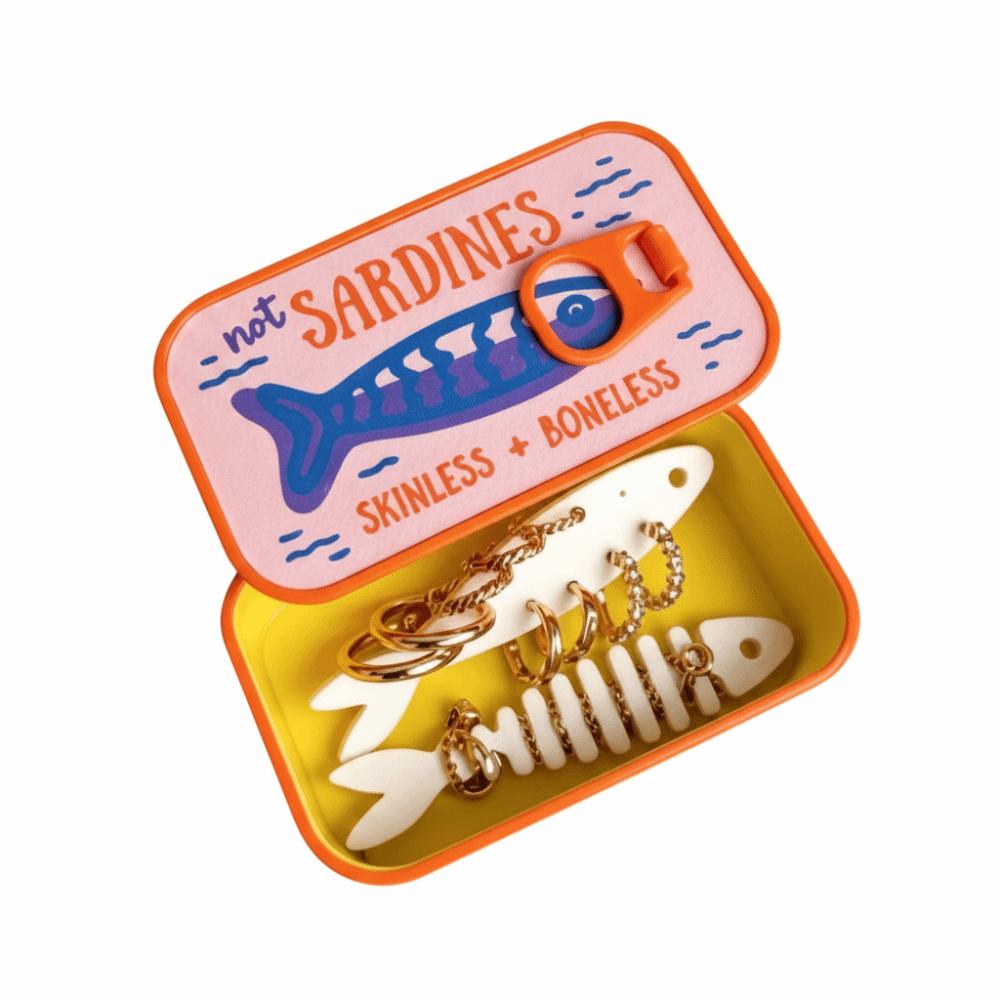 3D Printed Sardine Jewelry Box Fishbone Insert Trinket Storage Box Desk Storage
