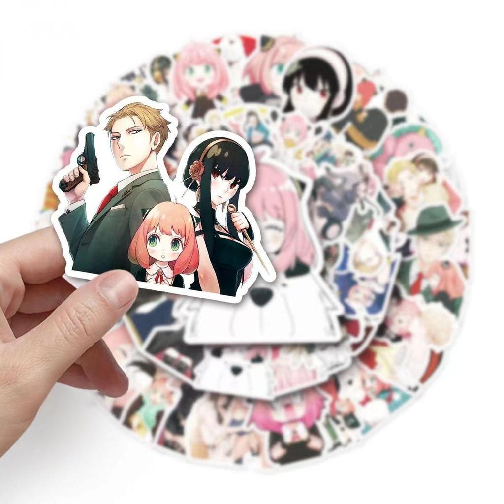 SPY×FAMILY Colorful Stickers, 50 Pieces (not Repeated), Waterproof and Sunscreen.