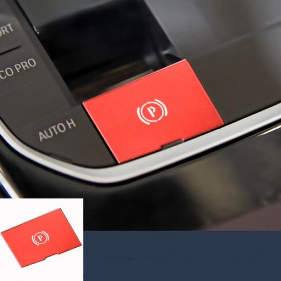 Luxury Red Aluminum Car Center Handbrake P Button Sticker For BMW 3 4