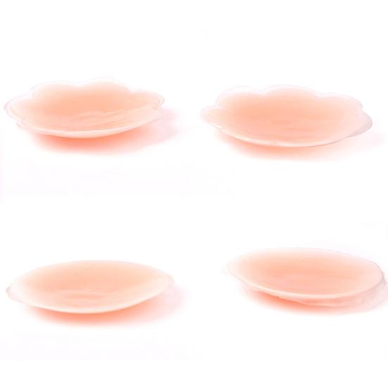 Plus Size Pads Trendy Comfortable 2Pcs Invisible Shiny Nipple Round Reusable Covers Flower Heart Women Silicone Bra