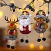 4Pcs Fabric Christmas Ornaments Santa Claus Snowman Reindeer Bear Plush Hanging Decorations for Christmas Tree Holiday Home Party Festive Decor