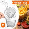 LMETJMA French Fry Basket Mini Square Fry Basket with Handle Stainless Steel Chips Deep Fry Basket Frying Chips Mesh Basket JT94