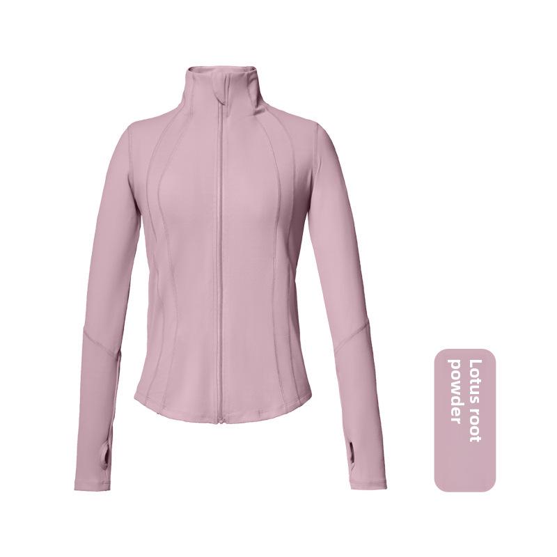 2023 Spring/Autumn Slim Fit Yoga Jacket: Long Sleeve, Stand Collar, Zip-Up for Running & Training