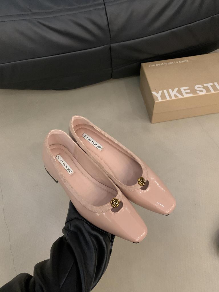 Лакированные туфли-лодочки на толстом каблуке, универсальные туфли, женская осенняя обувь на мягкой подошве, весенне-осенние туфли на низком каблуке, женская обувь