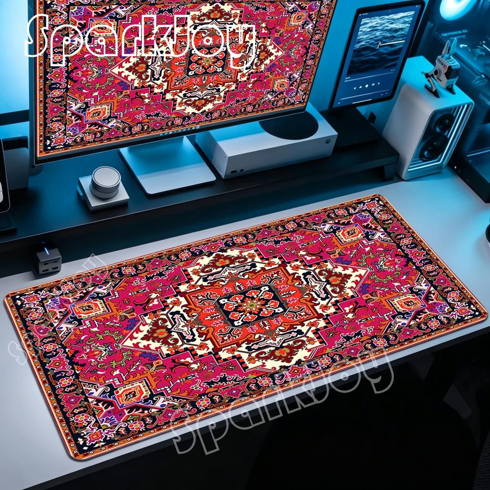 Retro Persian Pattern Mouse Pad Large AntiSlip Rubber Gaming Mousepad Durable Table Mat Edge Office And Gamer Long Desk Mats