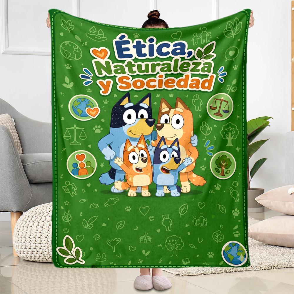 Bluey Bingo Adventures Blanket Comfortable Perfect for Office Chair Bed Couch Four Seasons Multipurpose Stylish Decor Gift for Travel Home Birthdays