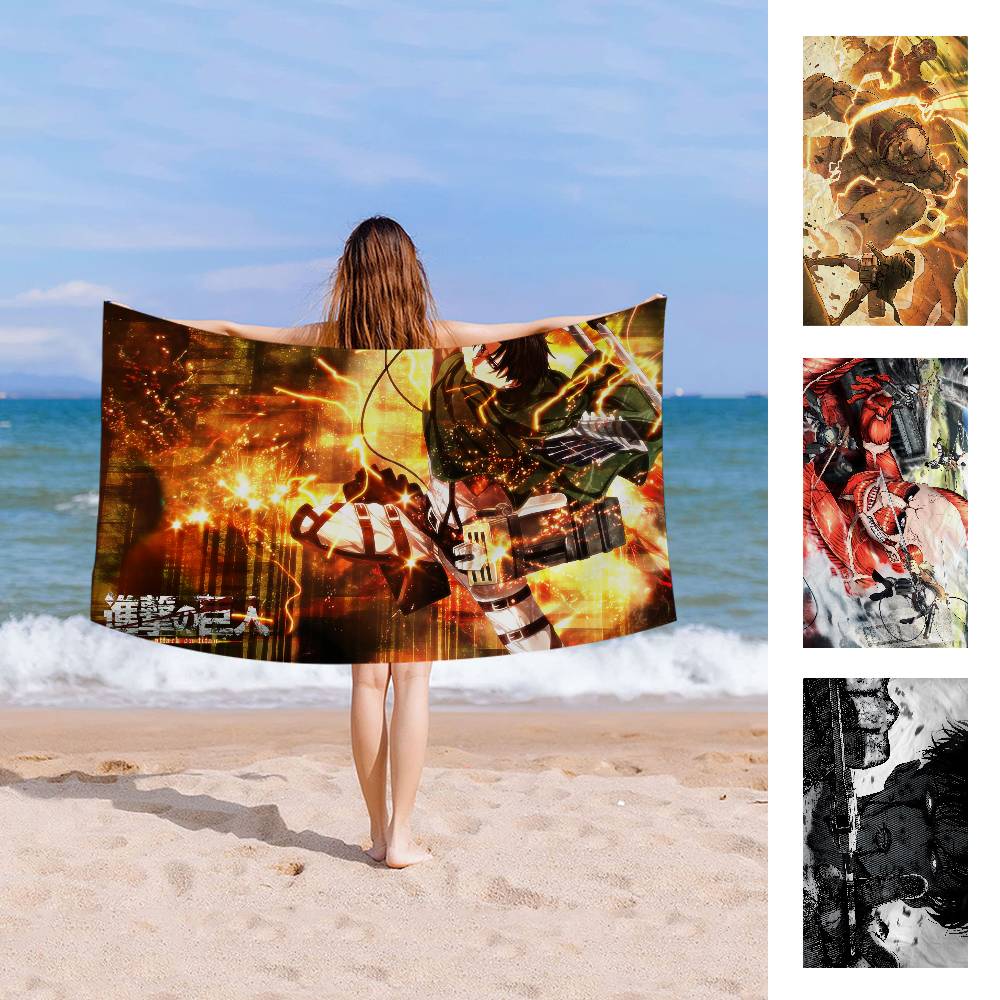 1pc Classic A-Attack O-On T-Titan Microfiber Beach Towel Absorbent Quick Dry Soft Yoga Swimming Resort Mountain Climbing Towel