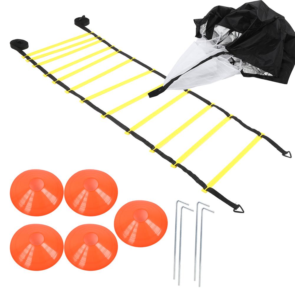 Football Training Ladder Disc Drag Parachute Set Jump Lattice Agile Training Rope