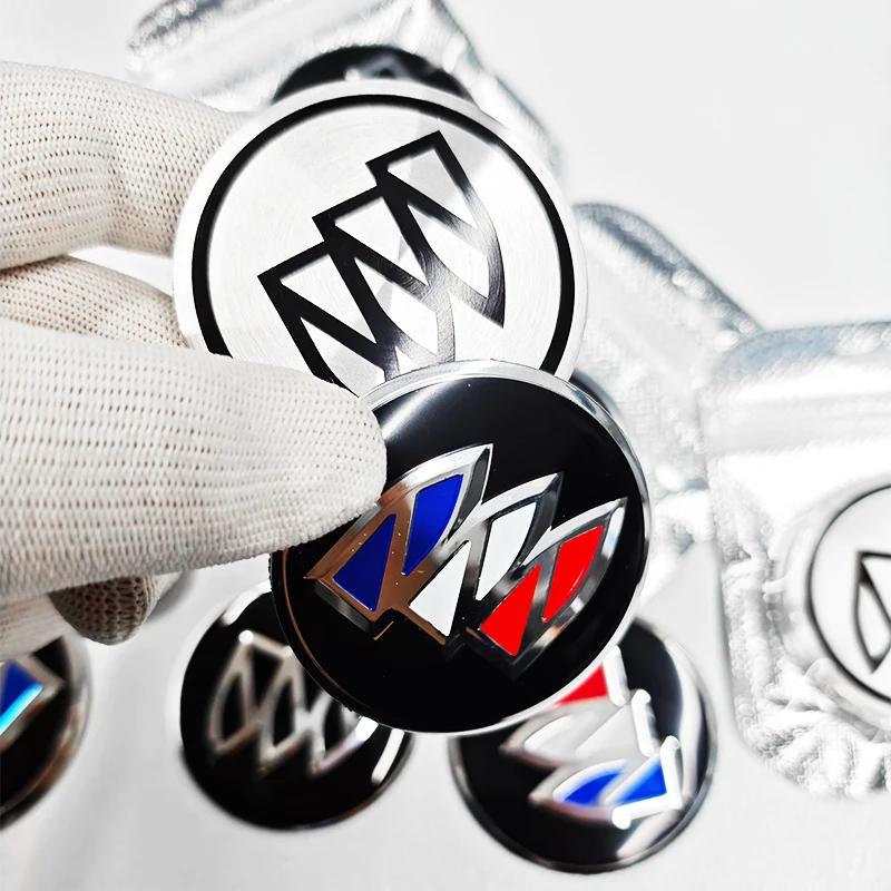 RFG3 4pcs 3D 56mm 60mm 65mm Car Wheel Hub Centre Cap For Buick Badge Emblem Hub Center Cover Car Logo Sticker Styling Accessories