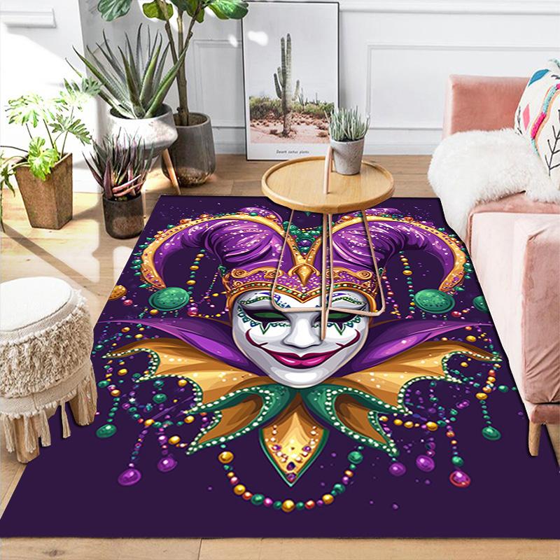 Purple clown mask Rug Floor Mat for Living Room or Bedroom Soft and Comfortable Carpet a Gift for Birthday and Holiday.MFF0918301