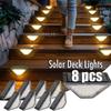 LED Step Lamp Stair Light Outdoor Waterproof Solar Powered Decor Lighting Garden Decoration Step Deck Path Fence 1~8pcs