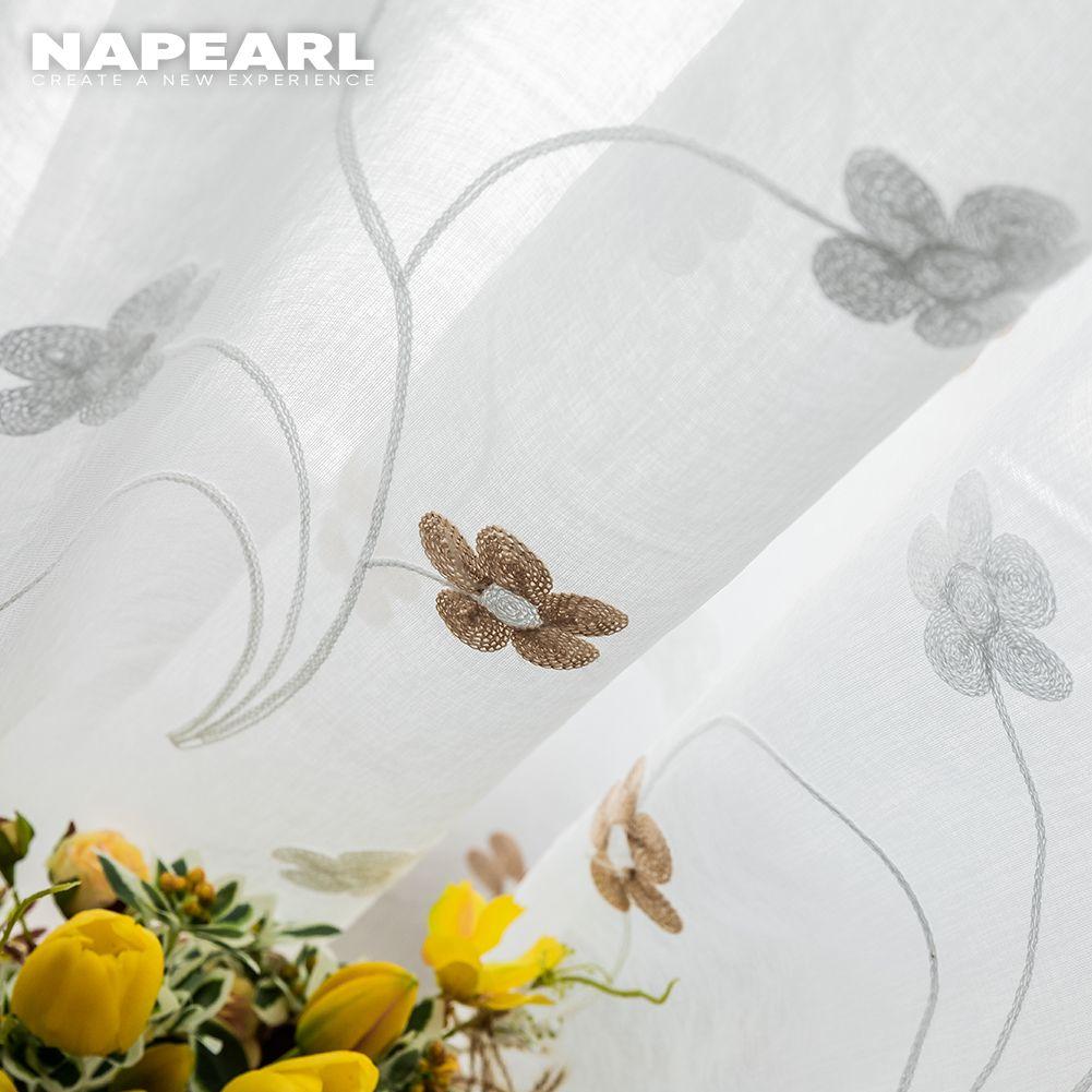 1 шт. NAPEARL Современная Мода Тюлевая Прозрачная Штора с Вышивкой Маргариток Для Гостиной Спальни Домашний Декор