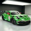1:24 911 GT3 RS Металлическая литая модель автомобиля, Спортивный автомобиль, окрашенный в стиле Тираннозавра, С механизмом оттягивания, Свет и Звук, Подарок на День Рождения для Парня