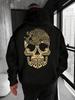 Day of the Dead Skull Print Hooded Sweatshirt with Drawstring and Kangaroo Pocket Comfortable Fit Fashion Casual Autumn Winter Clo
