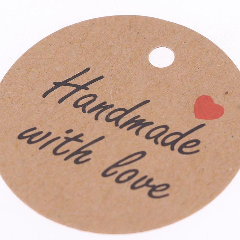 100Pcs/Lot Blank With String 20M Kraft Paper String Price Tags Gift Cards