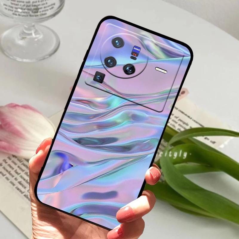 Мягкий силиконовый чехол для vivo X80 Pro 5G Coque X 80 Модный ТПУ чехол для телефона для Vivo X70 Pro Ударопрочный бампер Ракушки Милый мультяшный