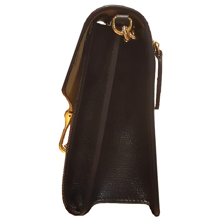 Burberry Flap Closure Adjustable Shoulder Strap Cotton Linen Crossbody Bag Women Shoulder Bag Black Multicolor 80803211