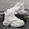 Белые высокие кроссовки, новый модный бренд, воздушная подушка, увеличение внутренней высоты, кроссовки для папы, мужские ботинки Мартин на платформе