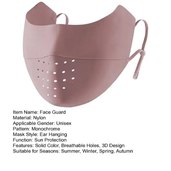 Защитная маска для лица, бесшовная, дышащая, с отверстиями, солнцезащитный крем, 3D, тонкий дизайн, защитная маска для лица UPF 50, дышащая, из ледяного шелка, защитная маска для лица