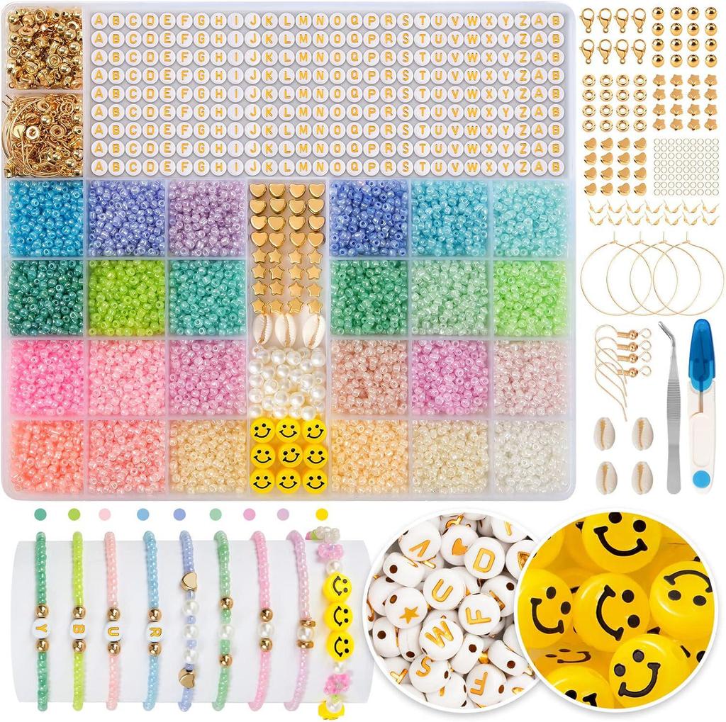 3mm Glass Seed Beads: 120,000-Piece DIY Friendship Bracelet & Jewelry Making Kit