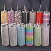 Bling Rhinestone Thermos Bottles Leopard Print Vacuum Flasks Straight Tumbler  Lovers