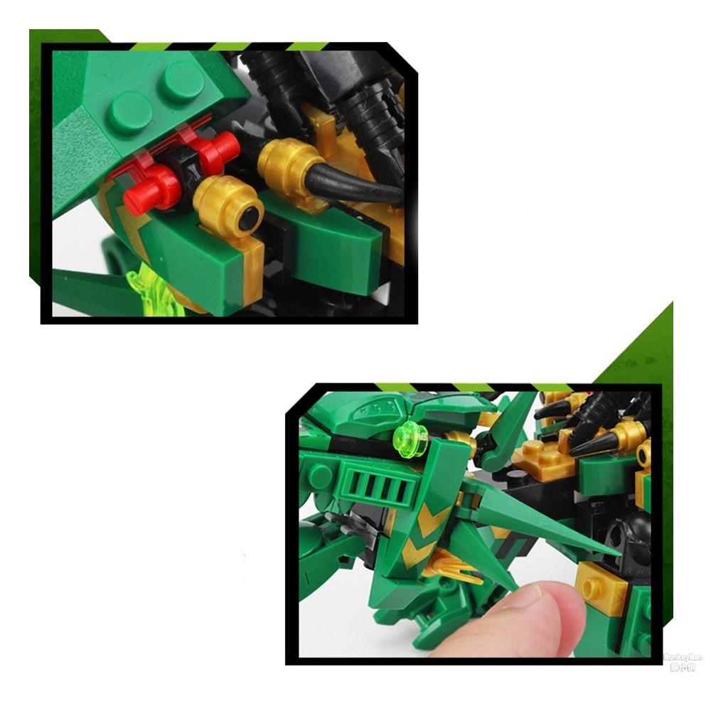 471PCS 2 Change Ninja Series Green Dragon Fighting Mech Building Blocks Children Diy Bricks Toys for Boy Educational Gifts