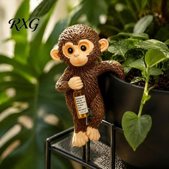 Unique Gift for Monkey Lovers Planter Hanging Statue, Resin Plant Pot Hugger, Decoration Cute Miniature Figurine Flower Edge Outdoor Animal Ornament