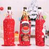 Christmas Wine Bottle Covers Santa Claus Snowman Elk Champagne Bottle Cover Xmas Table Festival Decoration Cartoon Printing